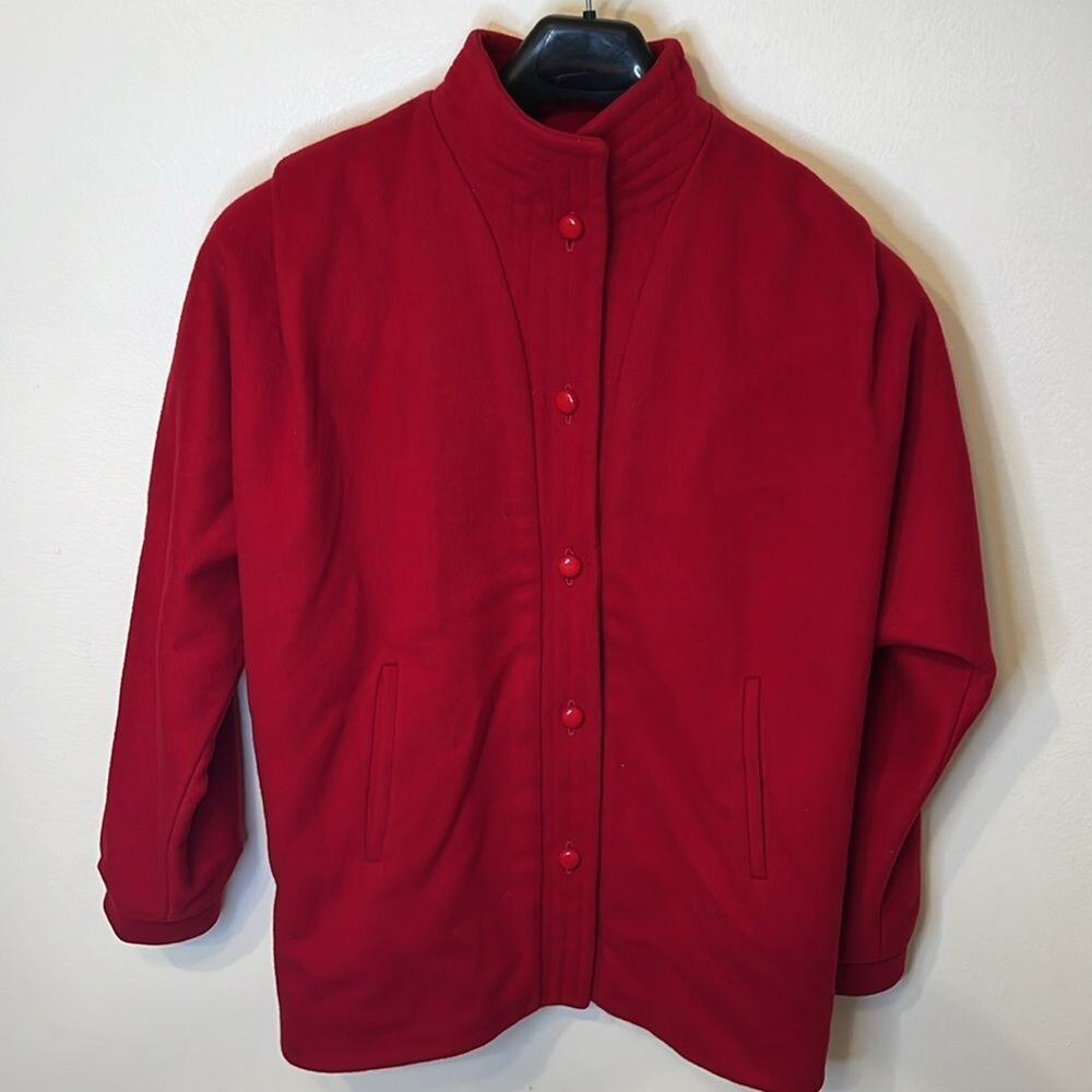 Saks Fifth Avenue VTG Braefair Red Wool Coat 9/10 Classic Old Money Preppy 80s
